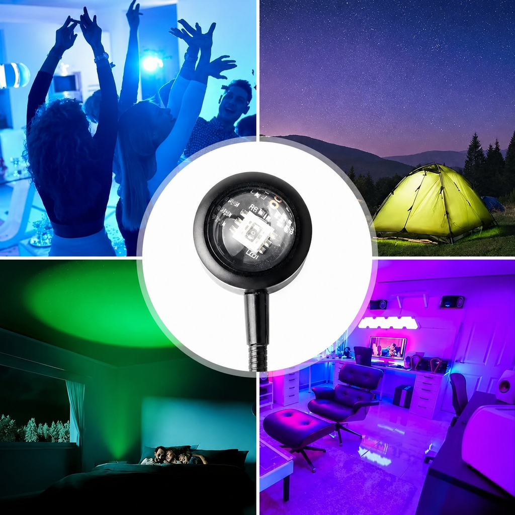 Vuxen: Lámpara Sunset LED luz ambiental para fotografía en la pared.