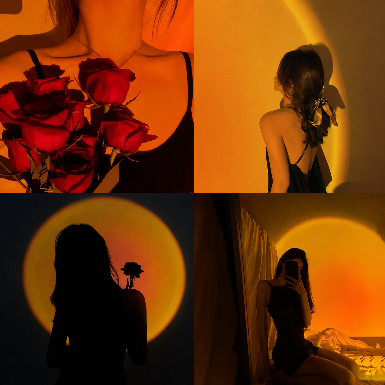 Vuxen: Lámpara Sunset LED luz ambiental para fotografía en la pared.